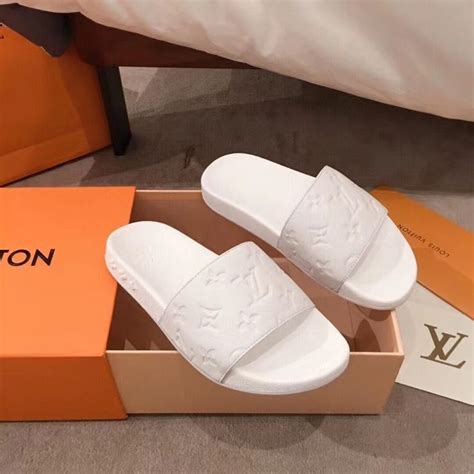 lv slides white|lv monogram slides.